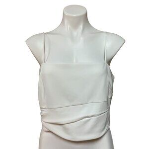 THEIA Couture NEW White Taffeta Camisole Crop Top Cami Size 10 NWT